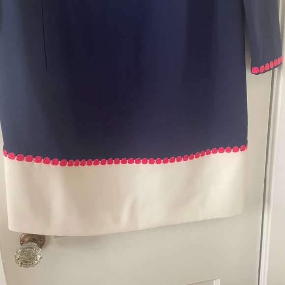 NWT Vineyard Vines Nautica Navy Crepe Color Block Dress size Small - Picture 2 of 13